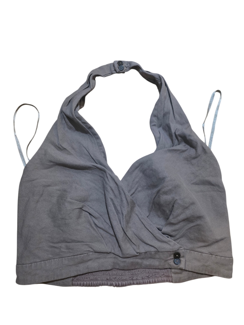 Maeve Linen Blend Halter Crop Top- L